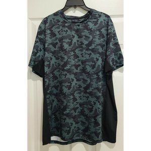 Perry Ellis Sport Men's Large Short Sleeve Shirt Gray Used Training Running